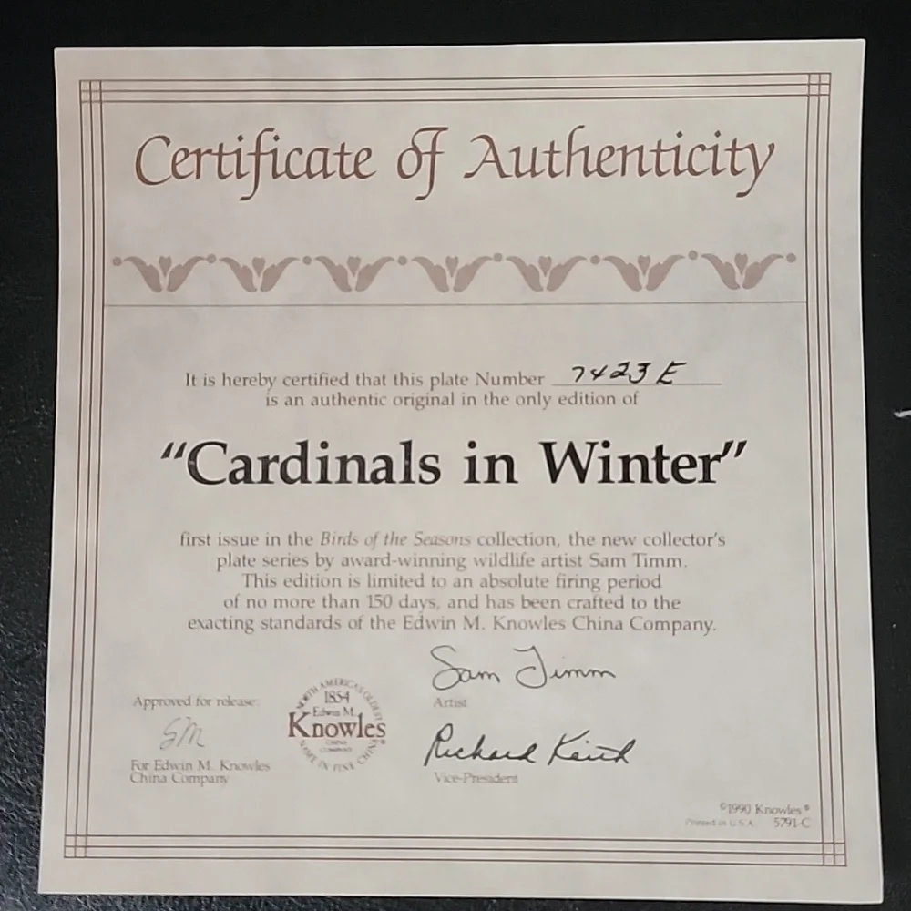 Edwin M Knowles Cardinals in Winter - Picture 6 of 6